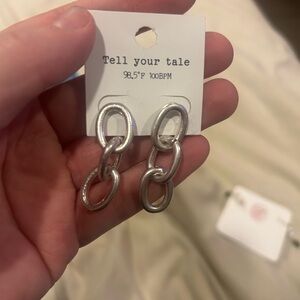 Tell Your Tale Silver Chain Earrings
